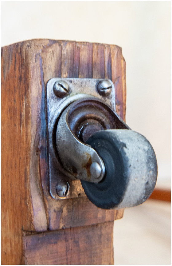 Old solid wood pegged coat rack. (photo 5 of 6)