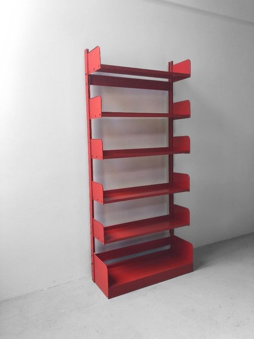 Italian Dutch Lips Vago "Congresso" Signal Red Bookcase, 1968