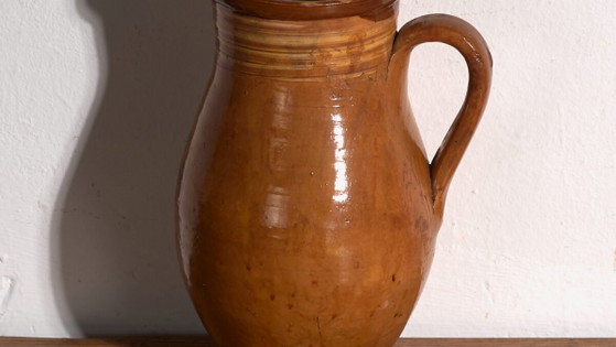 Antique folk glazed pottery jug – Central Europe, circa 1930 – Crockery, Rustic (photo 3 of 40)