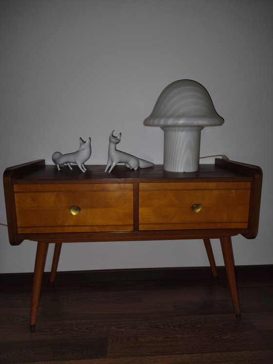 Peill & Putzler Mushroom Zebra Table Lamp – Vintage 70s – Glass (photo 4 of 5)