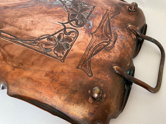 Image 1 of Art Nouveau dienblad rond 1910 WMF