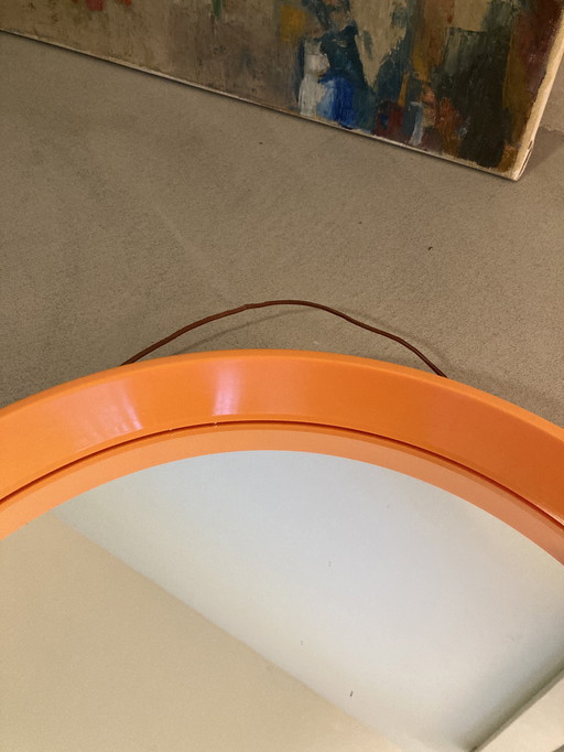 Orange plastic retro mirror