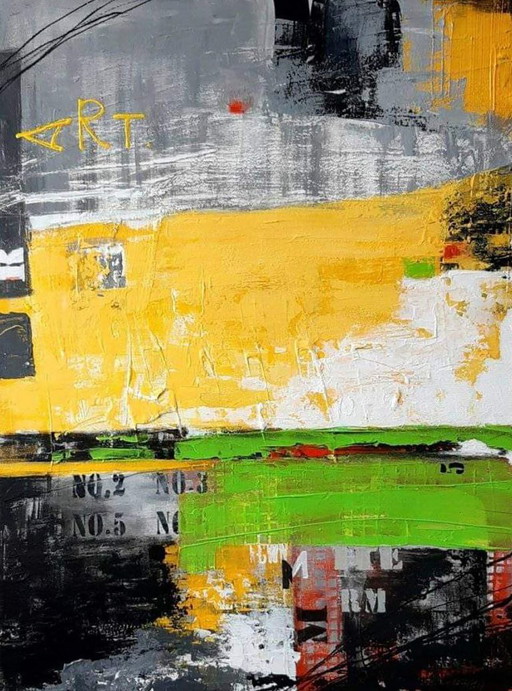 Original Acrylic Painting Modern Art Abstract Harmony of Life – schilderijen tekeningen, Canvas
