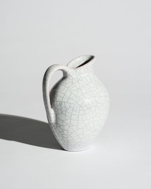 Karlsruher Majolika Modèle 6001 Vase en céramique craquelée Fridegart Glatzle, Allemagne