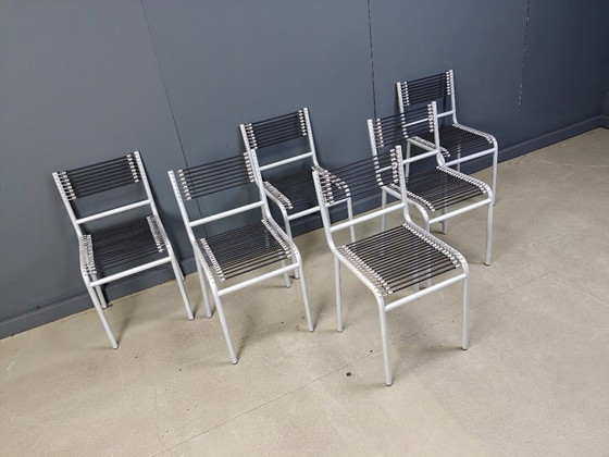 Image 1 of Set of 6 Sandow dining chairs by rene Herbst, 1980s 