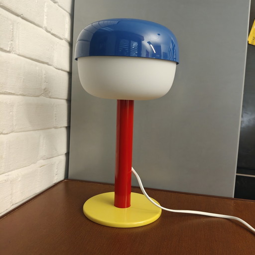 Lampada da tavolo postmoderna IKEA unica nel suo genere – Blu, rossa e gialla – Stile Memphis – tafellampen, Plastic