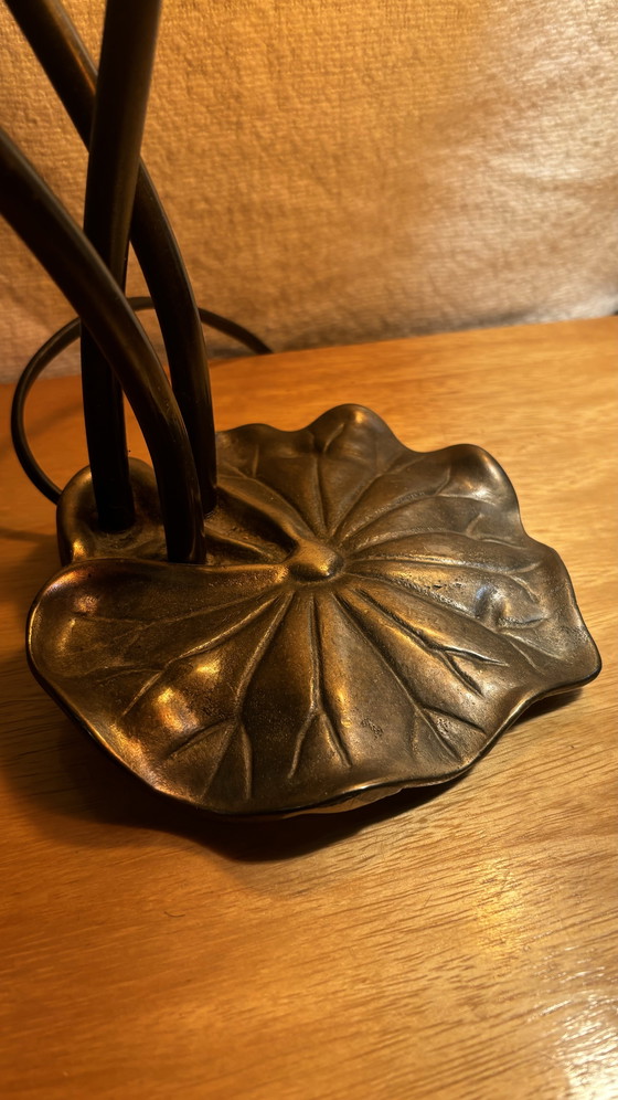 Image 1 of Vintage Tiffany tafellamp lelieblad 