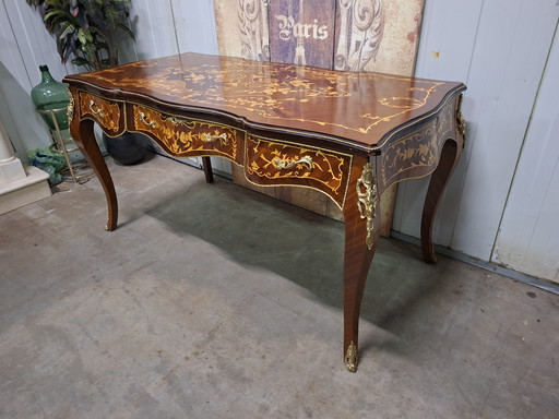 Classic Italian writing desk, bureau, desk, light signs of use, dimensions: 160x80cm and 85cm high.