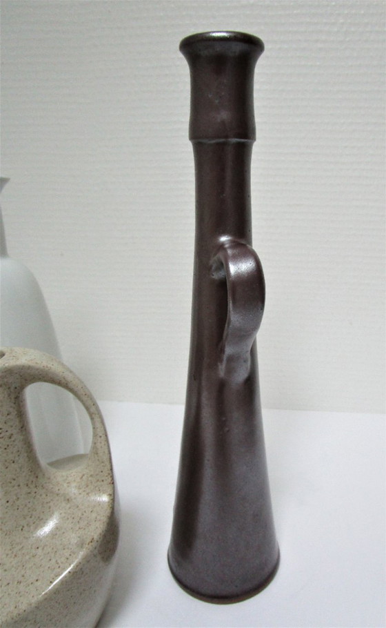 Image 1 of three soliflore vases stoneware ceramic vintage porcelain