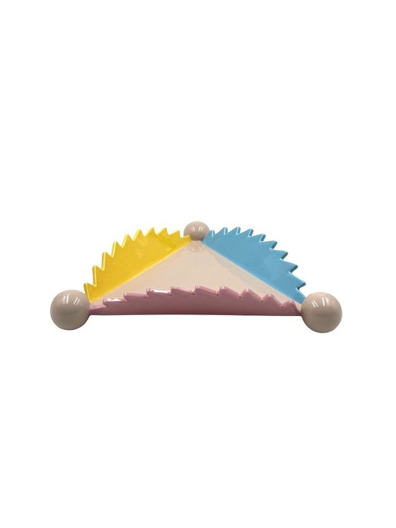 Image 1 of Postmodern ceramic centerpiece / vide poche mod. "Parana" 1st edition, Masanori Umeda, Memphis Milan Italy 1983