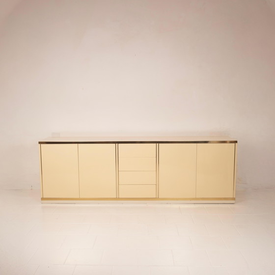 Willy Rizzo Hollywood Regency Sideboard aus Creme und Messing für Mario Sabot 1970 – Schränke (photo 6 of 19)