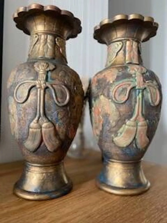 Image 1 of Pair of vintage Asian vases