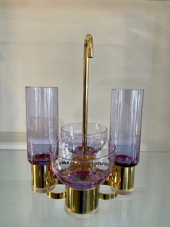 Image 1 of Aperitiefset gemaakt van mondgeblazen alexandrietglas