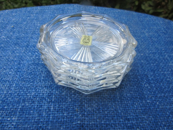 Juego de 4 posavasos de cristal VMC Reims France, posavasos de cristal estilo Crystal, vajilla con diseño de (photo 7 of 9)