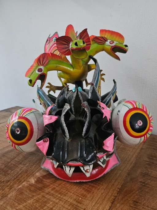 Splendida Maschera di Carnevale Diablada Boliviana Tradizionale