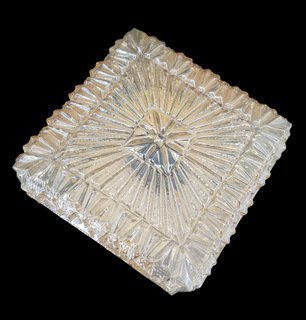 Image 1 of Lampada da soffitto in vetro ambrato vintage 2217