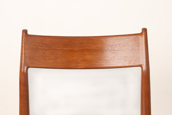 Image 1 of Set van 6 Deense stoelen van teak en skai, nieuw, model 418 van Arne Vodder voor Sibast 1960.