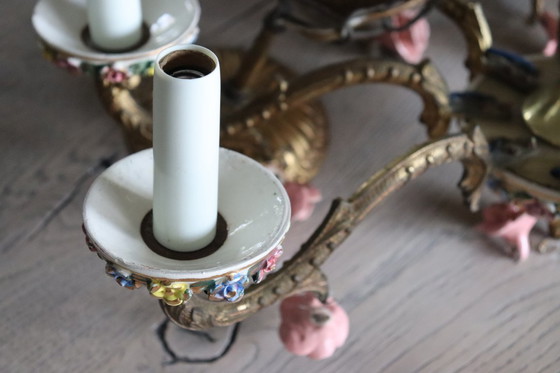 Image 1 of Lampadario Antico CAPODIMONTE