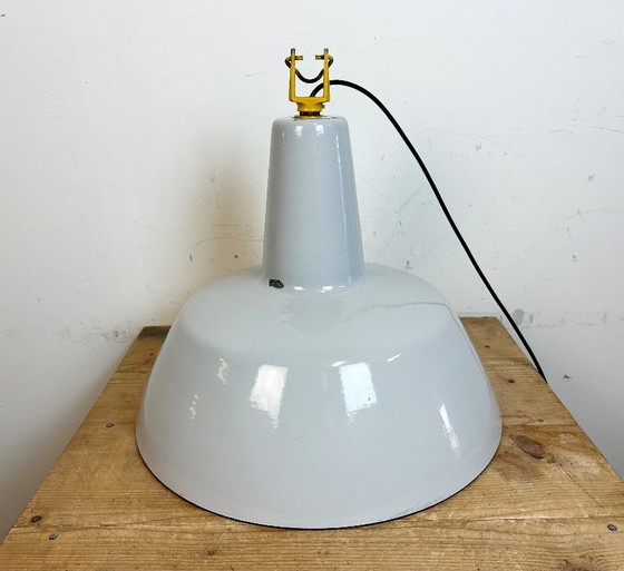Image 1 of Industrial Grey Enamel Factory Pendant Lamp from Philips, 1960s