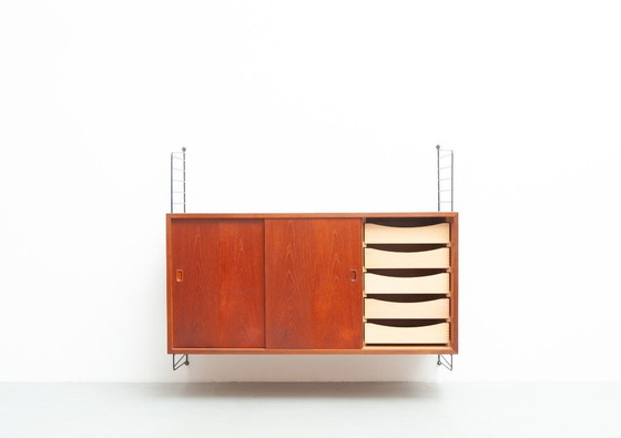 Image 1 of String teak wall sideboard by Kajsa & Nisse Strinning, 1950s