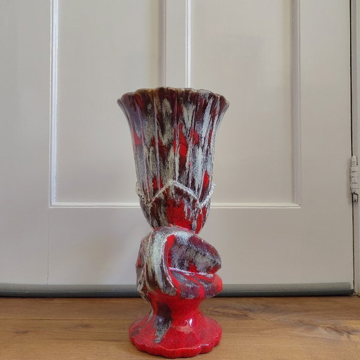 Beautiful large colored vase (sixties Vallauris?)