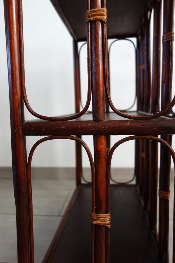 Image 1 of Vintage bamboe en rotan plank