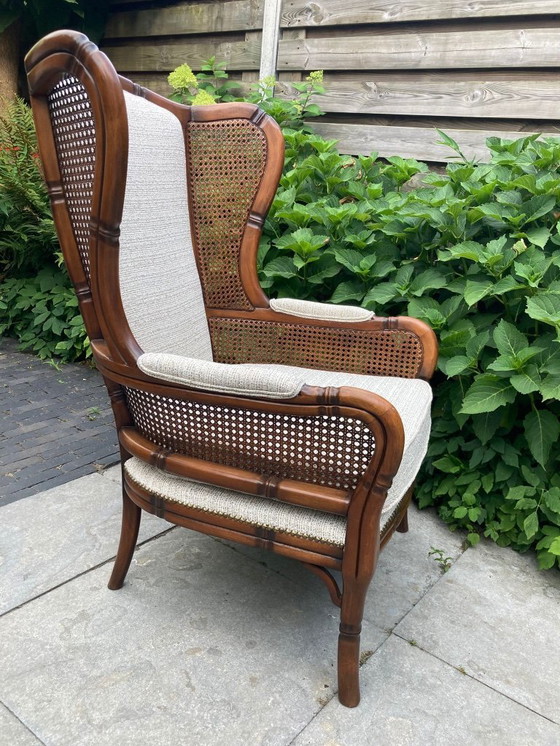 Image 1 of Poltrona vintage Giorgetti Wingback - Finto bambù.