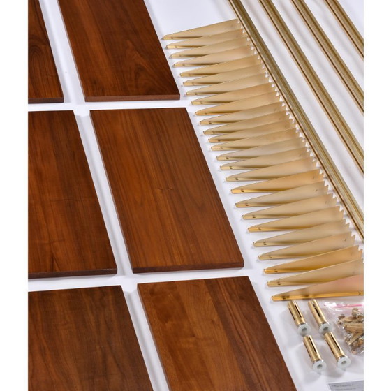 Image 1 of Tension Pole Free Standing Rose Gold Aluminum Omni Wall Unit by George Nelson