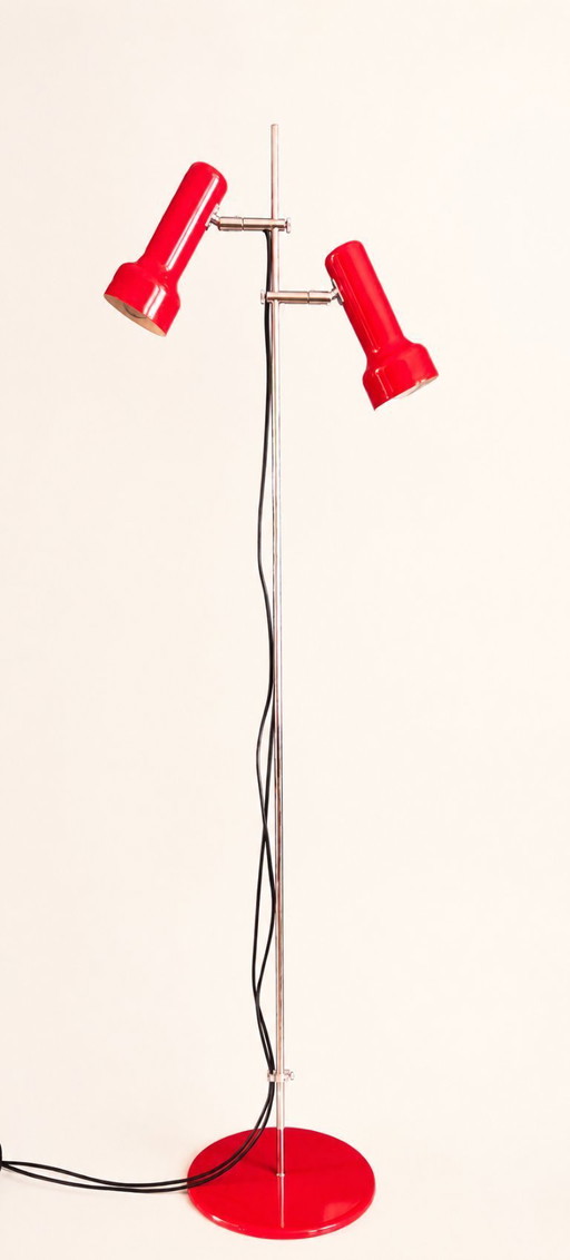 Vintage vloerlamp - Gepo 300 | 2 spots | rood - Jaren 70