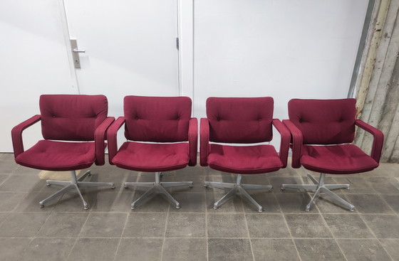 4x Vintage Artifort dining chairs, 80s style – Metal, Textile (photo 2 of 9)