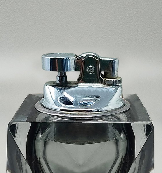 Image 1 of Briquet de table exceptionnel des années 1960 en verre Sommerso de Murano, signé Flavio Poli pour Seguso