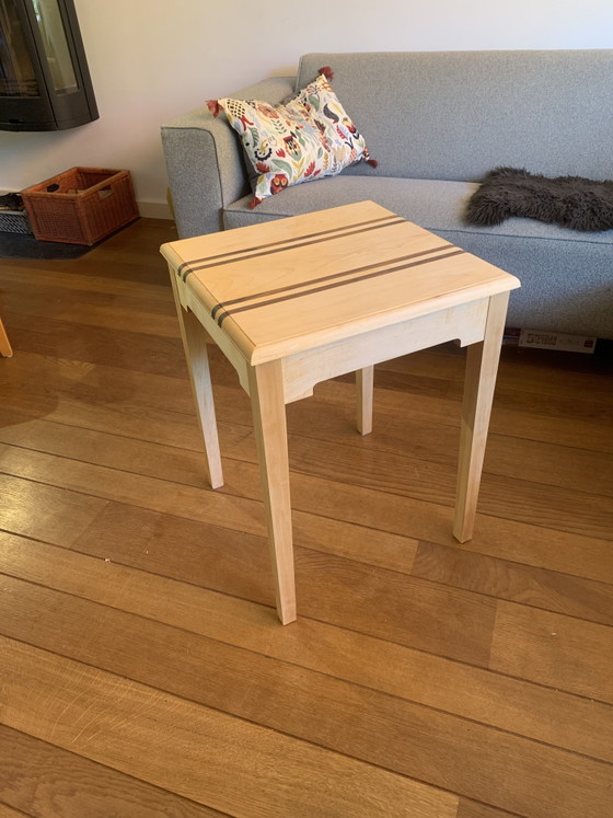 Handmade Side Table of Maple and Walnut Wood (photo 3 of 6)