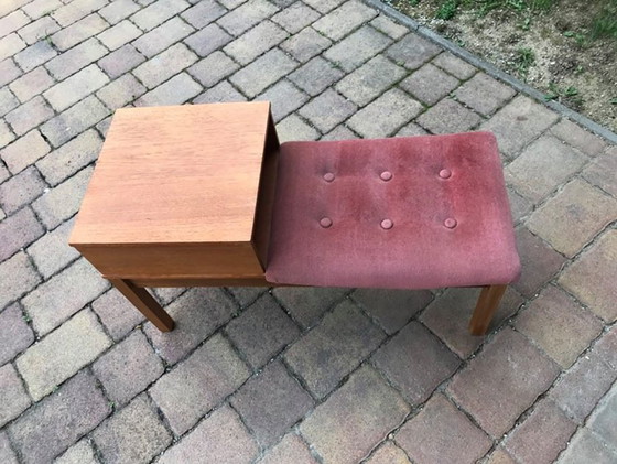 Mid-Century Teak Telefoonbankje, jaren 60 – Retro (photo 2 of 5)