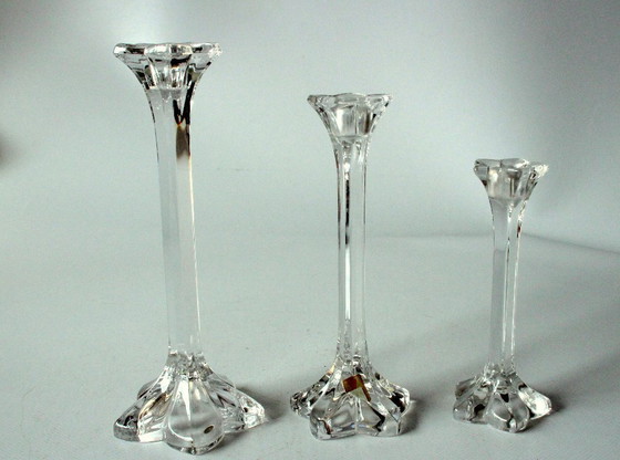 Image 1 of Set van 3 Nachtmann kandelaars van loodkristal - jaren 70