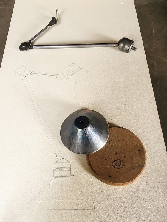 Image 1 of Rare Gras lamp, number 300, 1920s, with mercury glass reflector