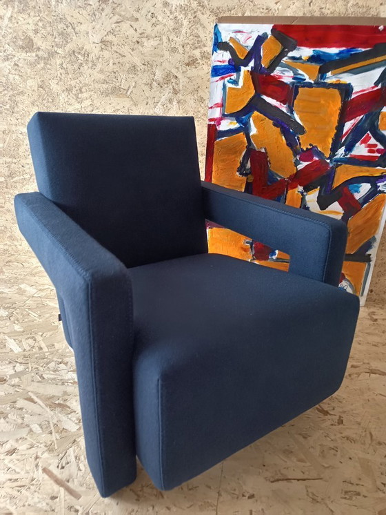 Image 1 of CASSINA Utrecht 637 armchair in Midnight BLUE Kvadrat wool by Gerrit Rietveld