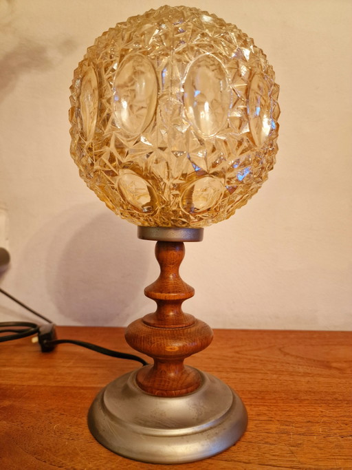 Lámpara de mesa Mid-Century Leclaire & Schäfer. – tafellampen, Glass, Metal