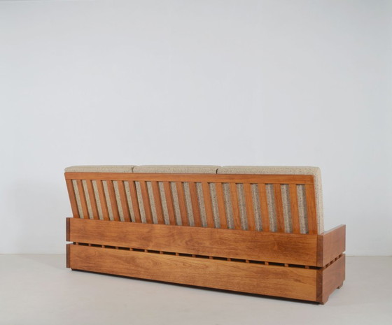 Image 1 of Set Brutalistische zetels in massief hout, jaren '70