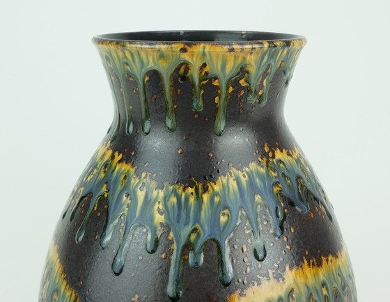 Image 1 of Vaso vintage della Germania occidentale di metà secolo, modello Dumler &amp; Breiden, 122/30, con raro motivo colorato