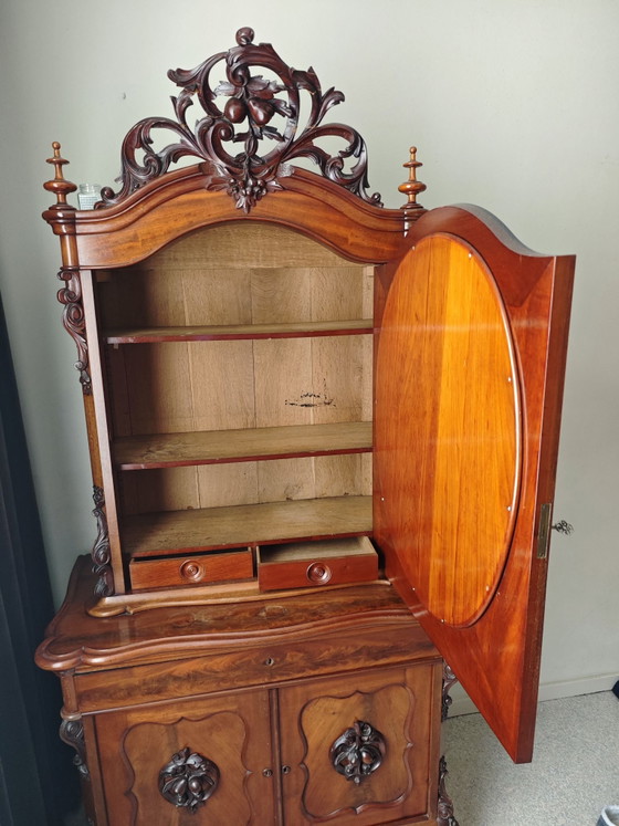 Antieke Biedermeier Bonheur spiegelkast – Dressoirs, Hout (photo 3 of 5)