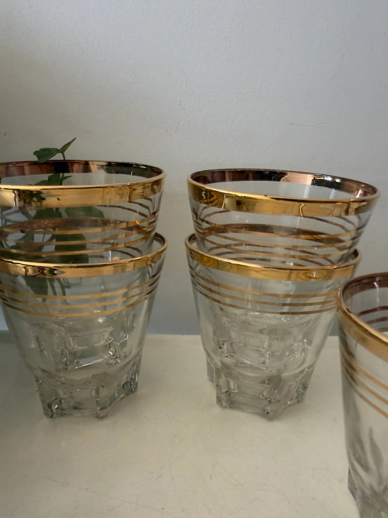 Verres à bord doré – Verres et carafes, Gold, Glass, Hollywood Regency (photo 5 of 6)