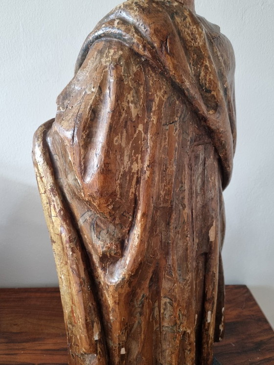 Image 1 of Estatua de madera antigua del siglo XVII/XVIII