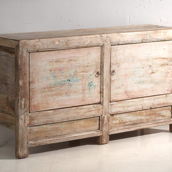 Antique painted sideboard in pine wood – China, circa 1900 – Sideboard cabinet, Iron (photo 4 of 40)