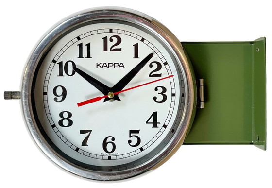 Image 1 of Vintage Green Kappa Maritime Double-Sided Wall Clock, 1980s