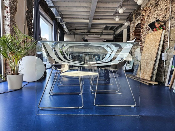 Mesa/escritorio de comedor de cristal de diseño – Mesas de comedor, Glass (photo 3 of 5)