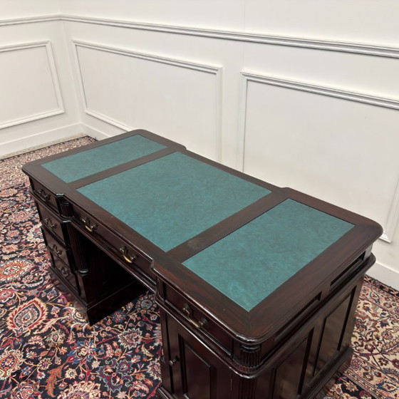 Classic English Desk Green Leather – Wood (photo 17 of 19)