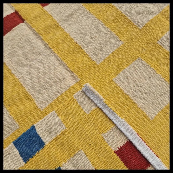 Tapisserie tissée à la main Piet Mondrian New York City | Laine | 254 × 169 cm (100 × 67 po) – Wool (photo 8 of 9)