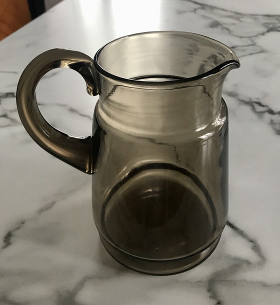 Image 1 of Vintage kan van gerookt glas uit de jaren 70