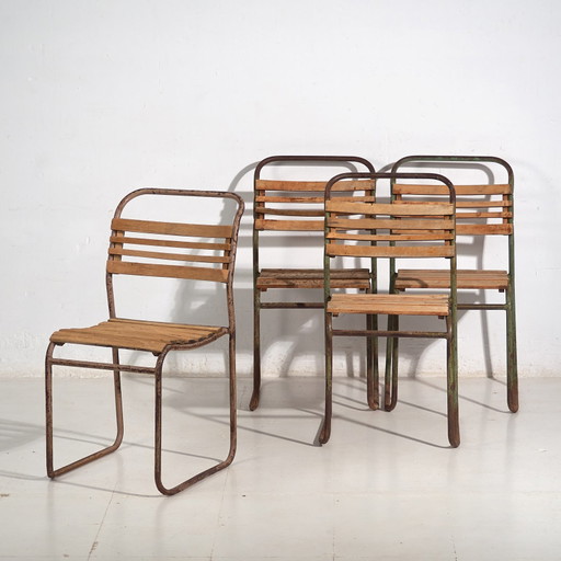 Sedie da giardino antiche (c.1920). Set di 4 pezzi #1