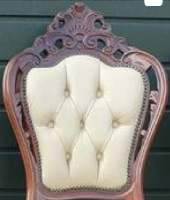 Image 1 of 4 barok eetkamer stoelen leder